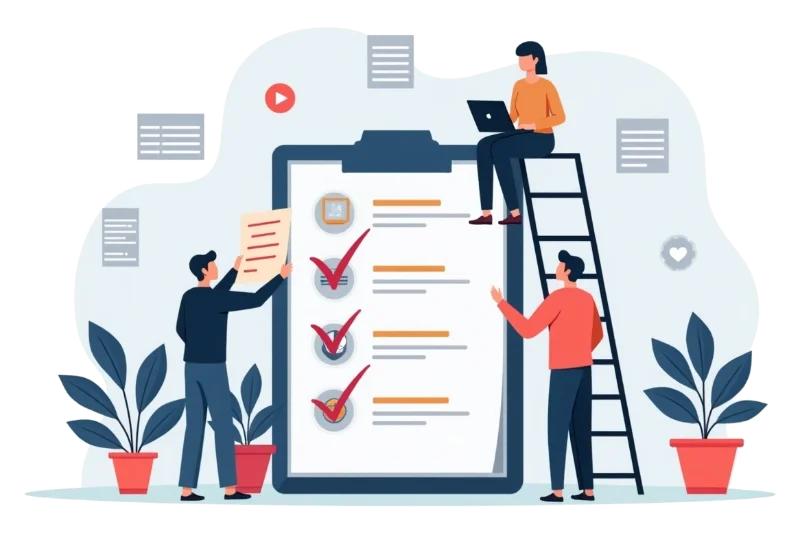Ilustración del equipo trabajando